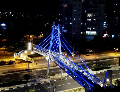 תאורה אדריכלית גשר המיתרים ראשון לציון