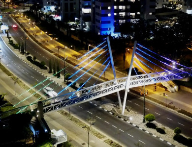 תאורה אדריכלית גשר המיתרים ראשון לציון